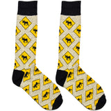 Grey Deer Caution Socks