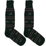 Grey Dog Stripes Socks