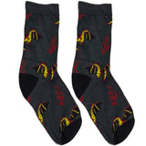 Grey Flame Dragon Short Crew Socks