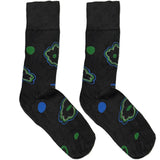 Grey Floral Pattern Short Crew Socks