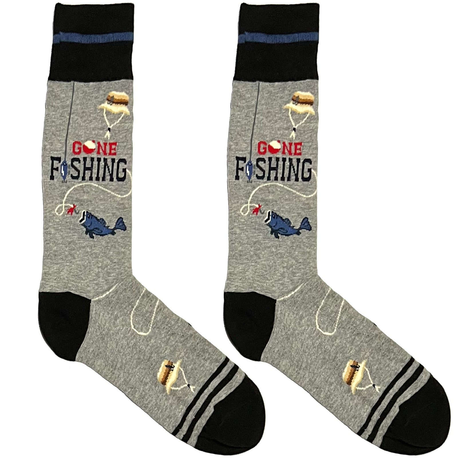 Grey Gone Fishing Socks