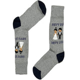Grey Happy Wife Happy Life Socks