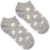 Grey Jasmine Flower Ankle Socks