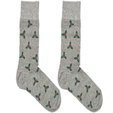 Grey Leaf Pattern Socks