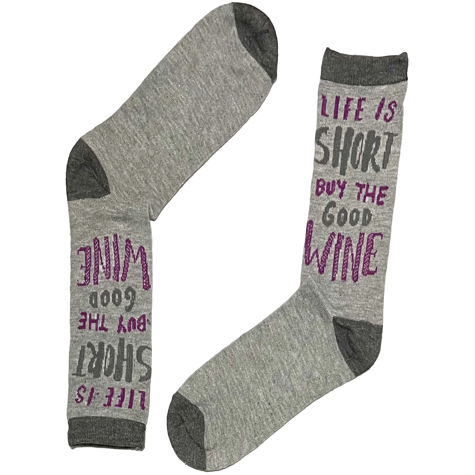 Grey Life Is Short Short Crew Socks