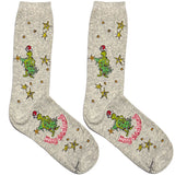 Grey Merry Grinchmas Shorts Crew Socks