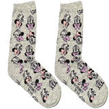 Grey Minnie Mouse Short Crew Socks