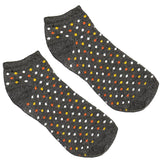 Grey Multicolor Polka Ankle Socks
