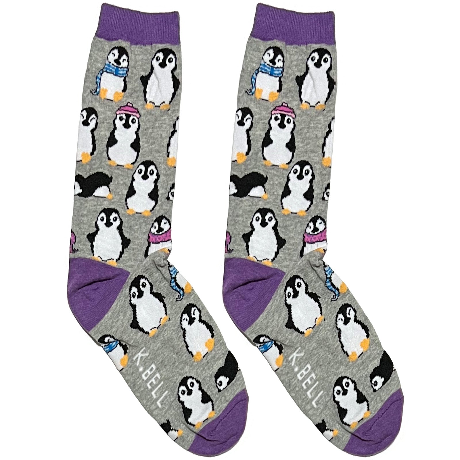 Grey Penguin Short Crew Socks