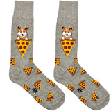 Grey Pizza Fox Socks