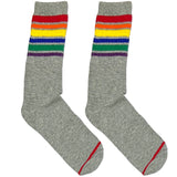 Grey Rainbow Stripes Short Crew Socks