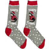 Grey Santa Claws Cat Short Crew Socks