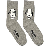 Grey Snoopy Face Short Crew Socks
