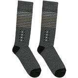 Grey Squares And Stripes Socks