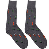 Grey Tie And Boot Short Crew Socks