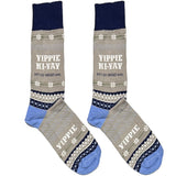 Grey Yippie Christmas Socks