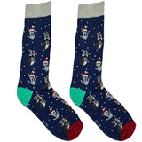 Light Blue Christmas Puppy Short Crew Socks