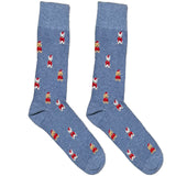Light Blue Christmas Puppy Socks