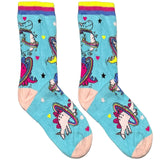 Light Blue Unicorn Short Crew Socks