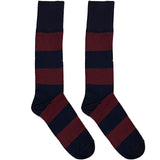 Maroon And Blue Stripes Socks