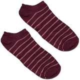 Maroon And Pink Stripes Ankle Socks