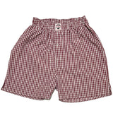 Maroon And White Chequered Cotton Boxers