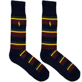 Maroon And Yellow RL Polo Stripes Socks