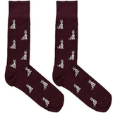 Maroon Cat Socks