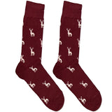 Maroon Deer Socks