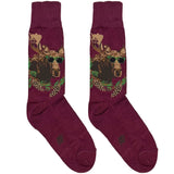 Maroon Glasses Goat Socks