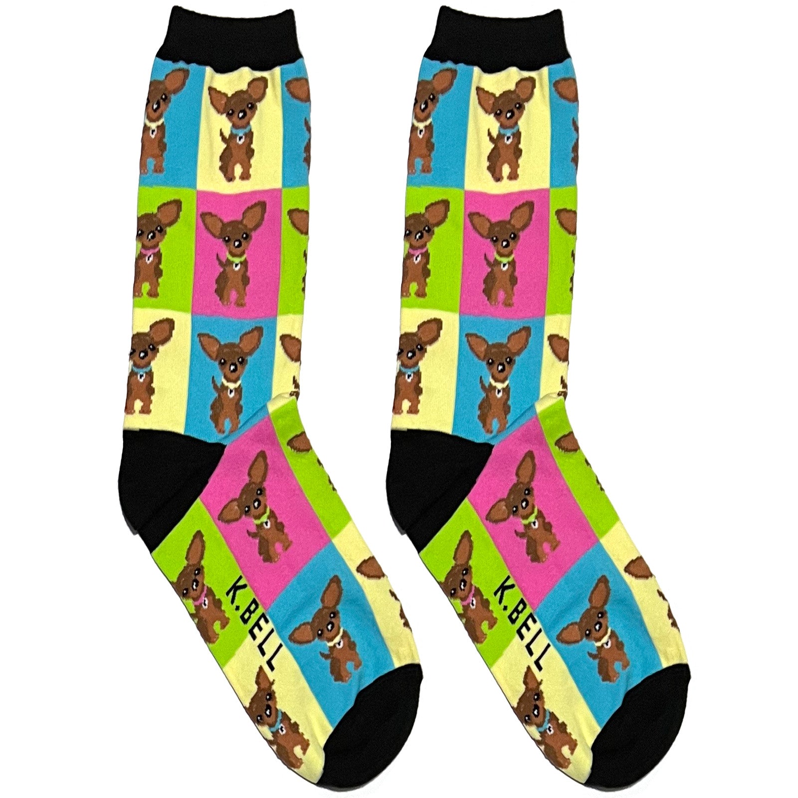 Multicolor Chihuahua Short Crew Socks