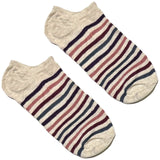 Off White And Black Stripe Ankle Socks