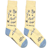 Off White And Blue Animal World Short Crew Socks
