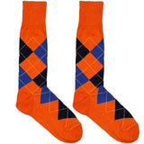 Orange And Blue Diamond Pattern Socks