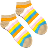 Orange And Blue Stripes Ankle Socks