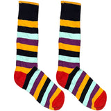Orange And Blue Stripes Short Crew Socks