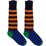 Orange And Blue Stripes Socks