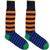 Orange And Green Stripe Socks