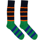 Orange And Green Stripes Socks
