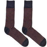 Orange And Grey Stripe Socks