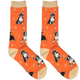 Orange And White Dog Short Crew Socks