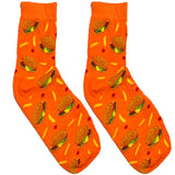 Orange Burger And Fries Short Crew Socks