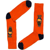 Orange Rl Polo Teddy Bear Socks