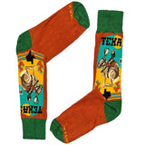 Orange Texas Cow Boy Socks