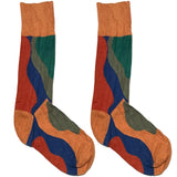 Pink And Blue Abstract Short Crew Socks