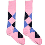Pink And Blue Diamond Pattern Socks