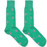 Pink And Blue Flamingo Socks