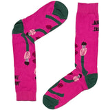 Pink And Green Floral Socks