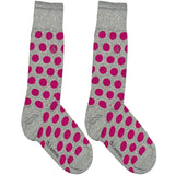 Pink And Grey Polka Socks
