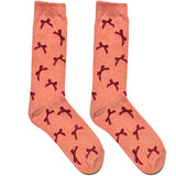 Pink And Red Ribbon Short Crew Socks